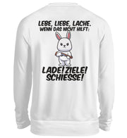 LEBE, LIEBE, LACHE HASI Backprint Sweatshirt