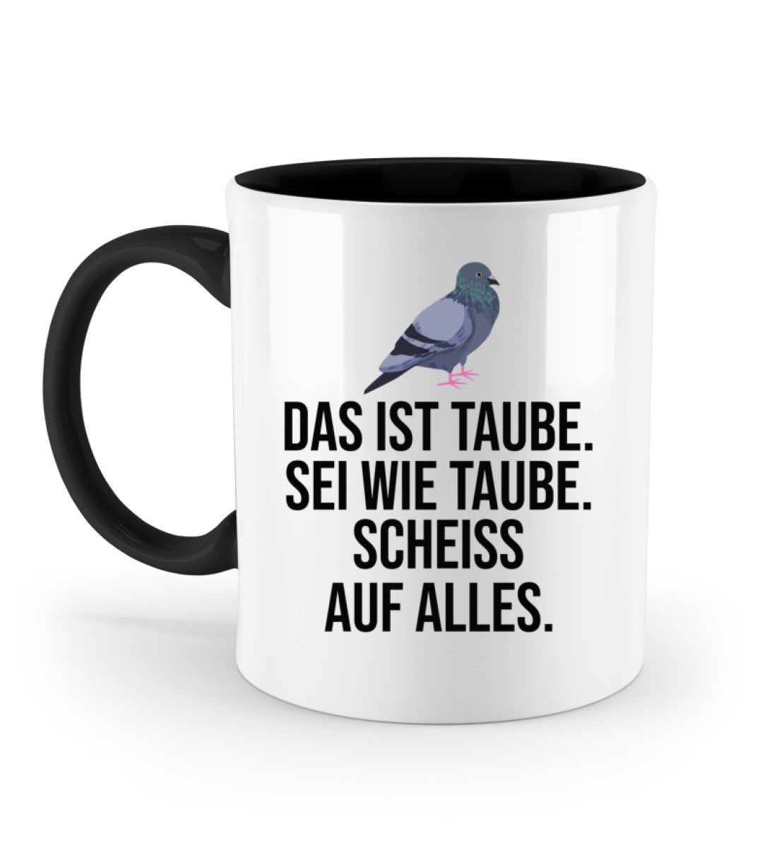 SCHEISS AUF ALLES Tasse - Zweifarbige Tasse - Spruechefabrik