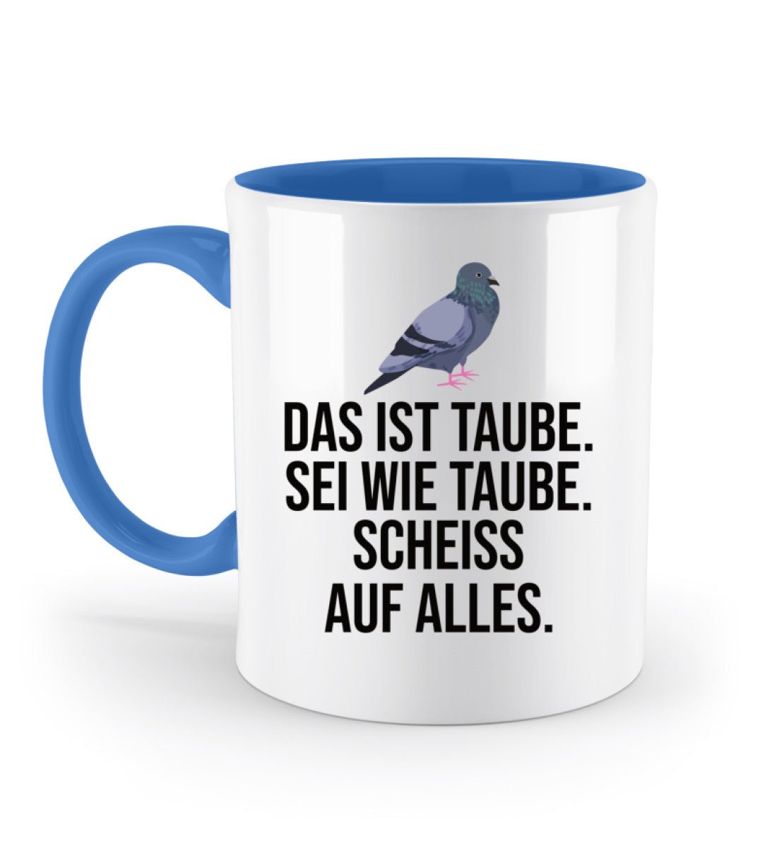 SCHEISS AUF ALLES Tasse - Zweifarbige Tasse - Spruechefabrik